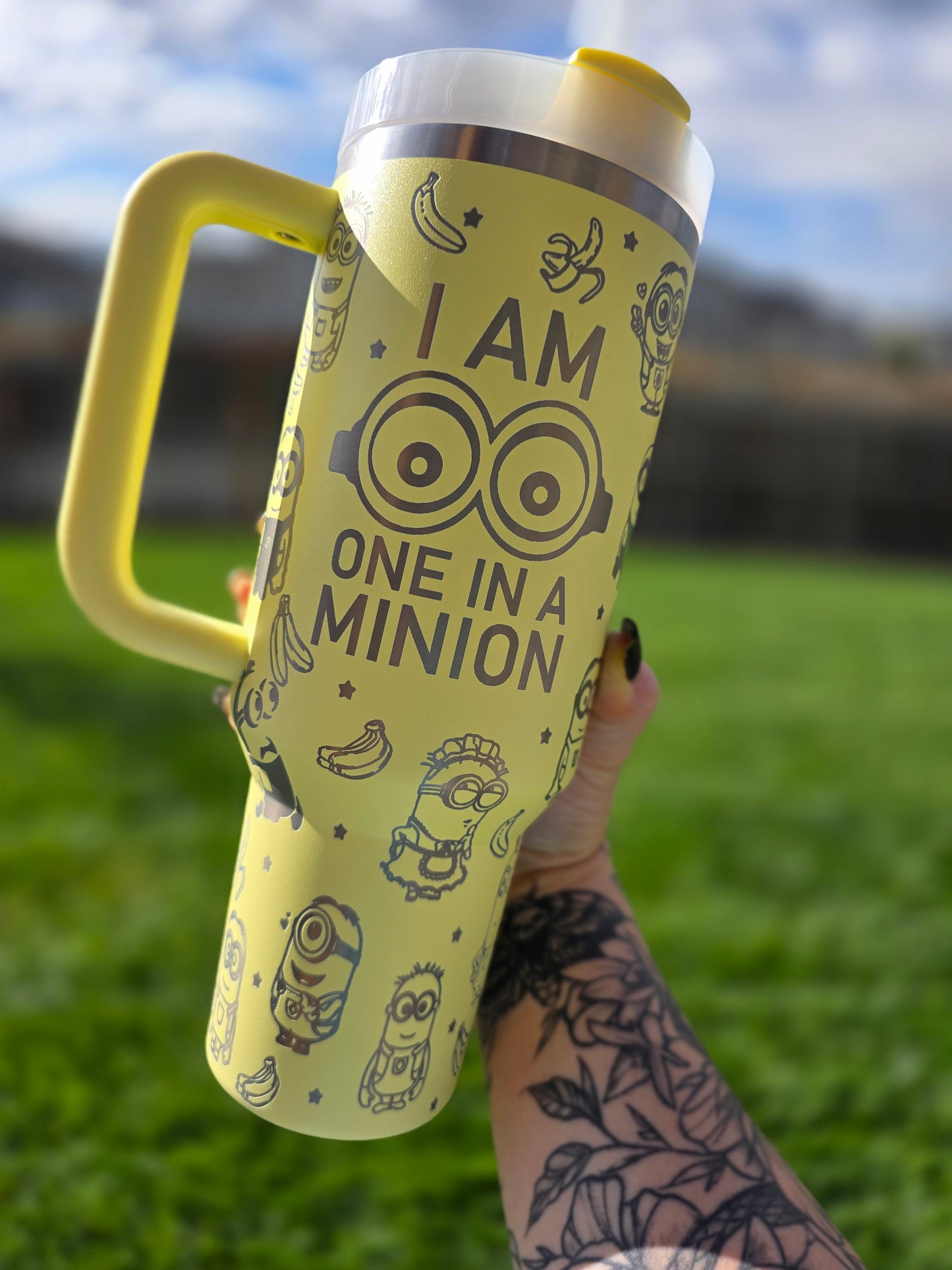 Engraved Minion Mini Helpers 40oz or 30oz Stanley Tumbler | Kids movie themed tumbler | 40oz or 30oz Tumbler w/ seamless Full Wrap Design