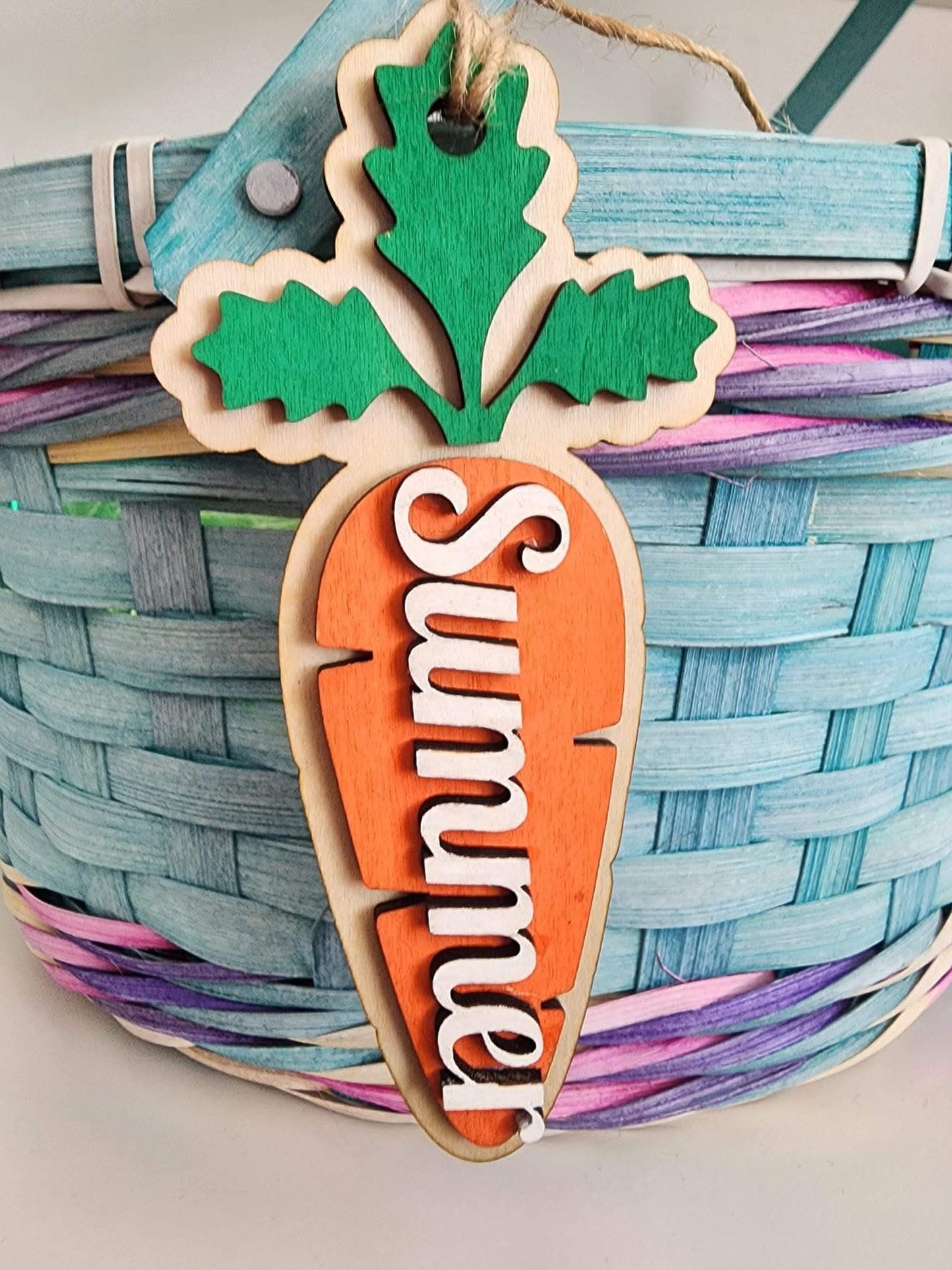 Personalized Carrot Easter Basket Gift Tag | Name Tag for Easter Gift for Kids & Adults | Easter Personalized Gift Tag