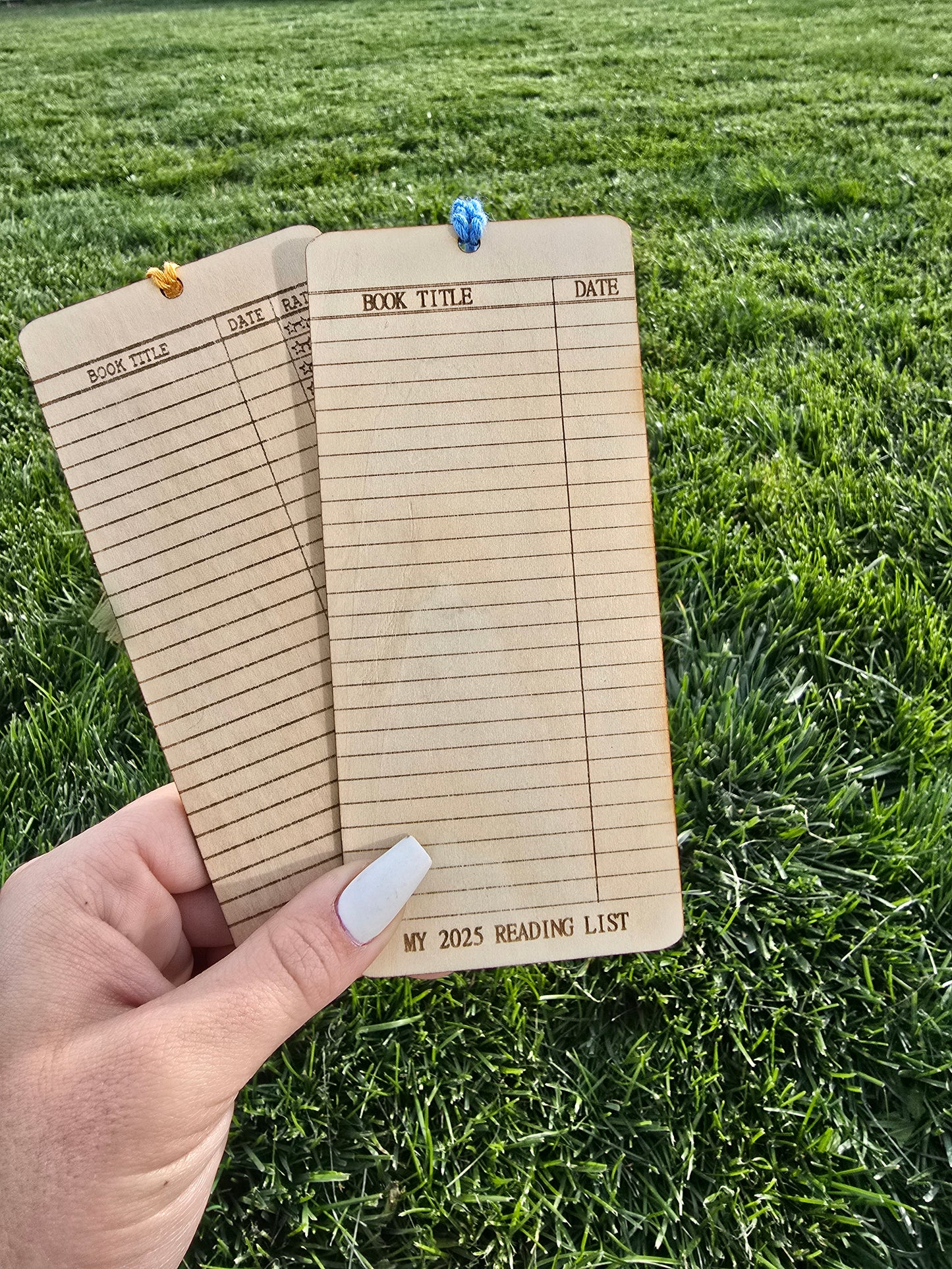 2025 Wooden Bookmark Reading Tracker with Choice of Tassel Color | Fillable Bookmark w/ 26 spaces | Bookish Reader Gift | Fun Idea for Book Club