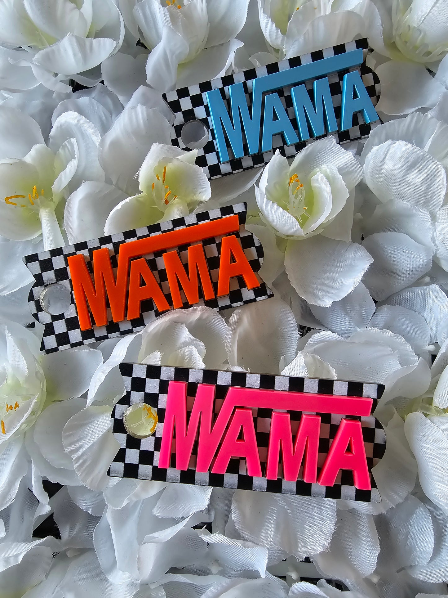 Mama Checkered 40oz/30oz Stanley Topper | Tab Tumbler Accessory | Only for 2.0 Stanley's | Rad Mama Old School Tumbler Tab | Gifts for her