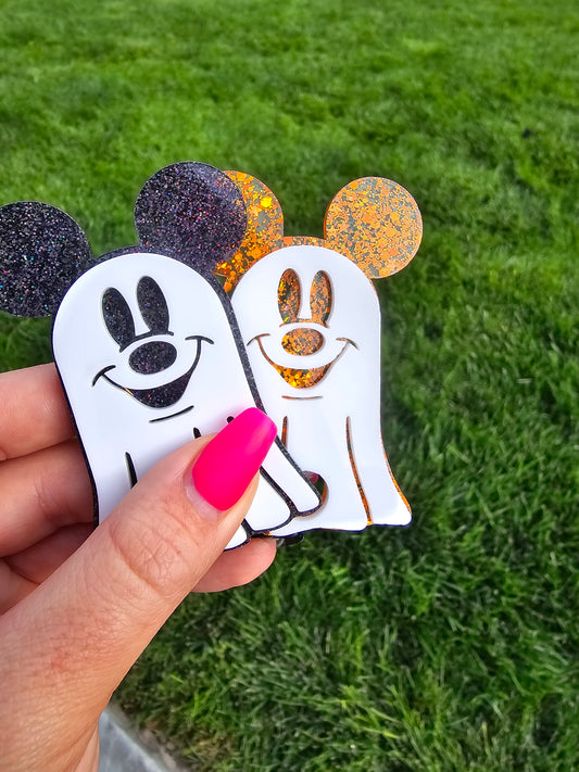 Mouse Halloween themed 40oz/30oz Stanley Topper | Tumbler Accessory | Only for 2.0 Stanley's | Black Glitter topper