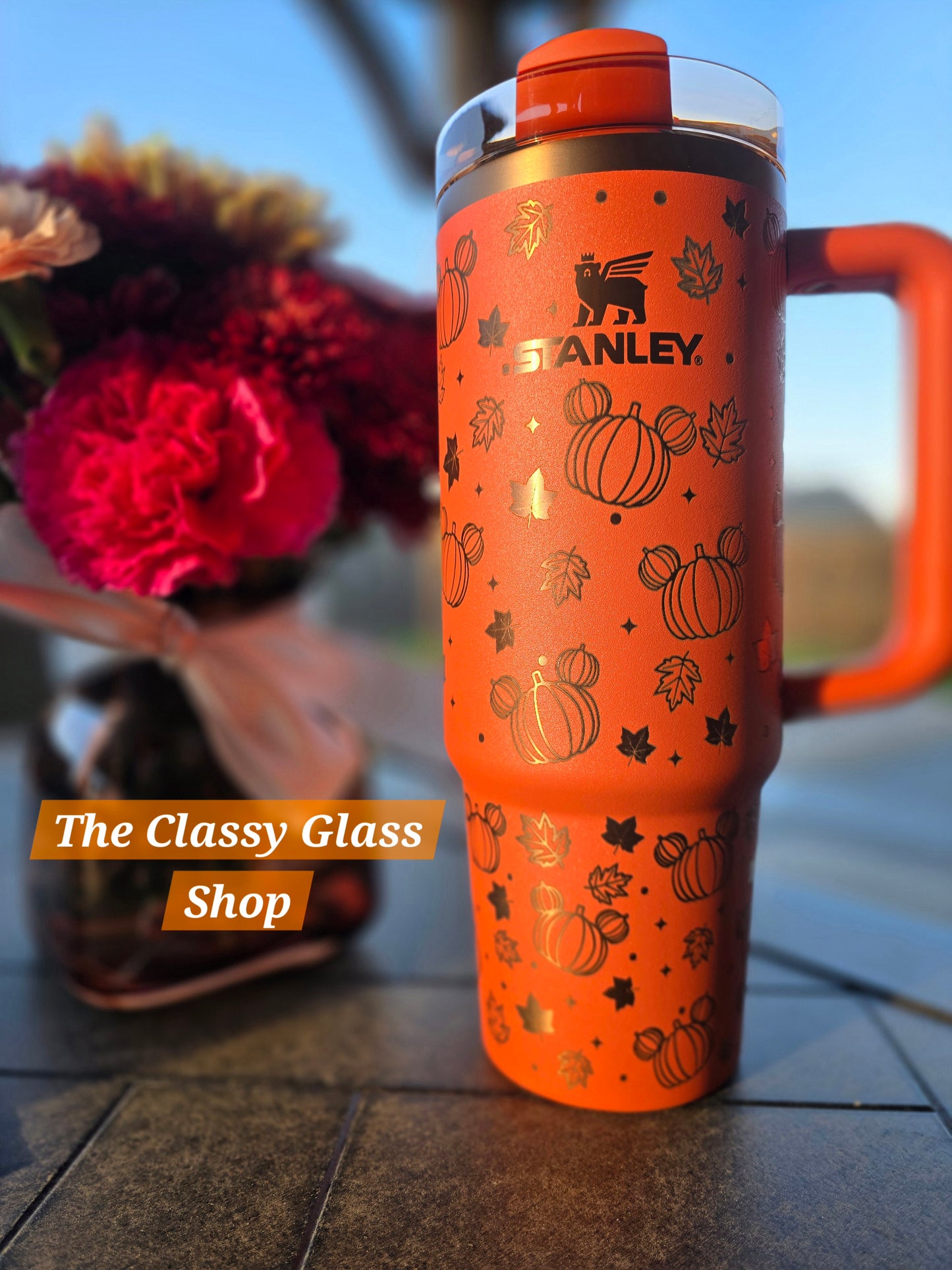 Fall Pumpkin themed 40/30oz Spice Stanley | Fall Aesthetic tumbler | Cute Gifts for her | Very Spooky Halloween | Comes w/box it Ships With
