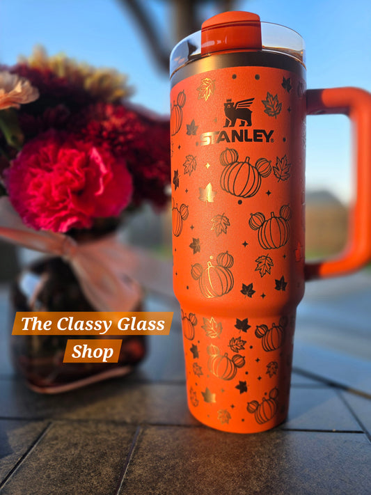 Fall Pumpkin themed 40/30oz Spice Stanley | Fall Aesthetic tumbler | Cute Gifts for her | Very Spooky Halloween | Comes w/box it Ships With