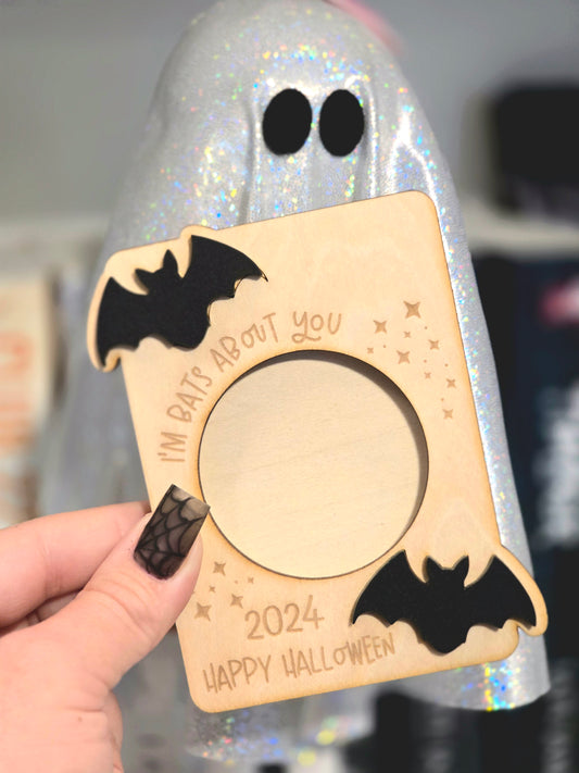 Pumpkin, bats, or ghosts Picture Frame Magnet | Pumpkin Patch Tradition | Gifts for Grandparents and Parents | Fits 2x3 inch photo