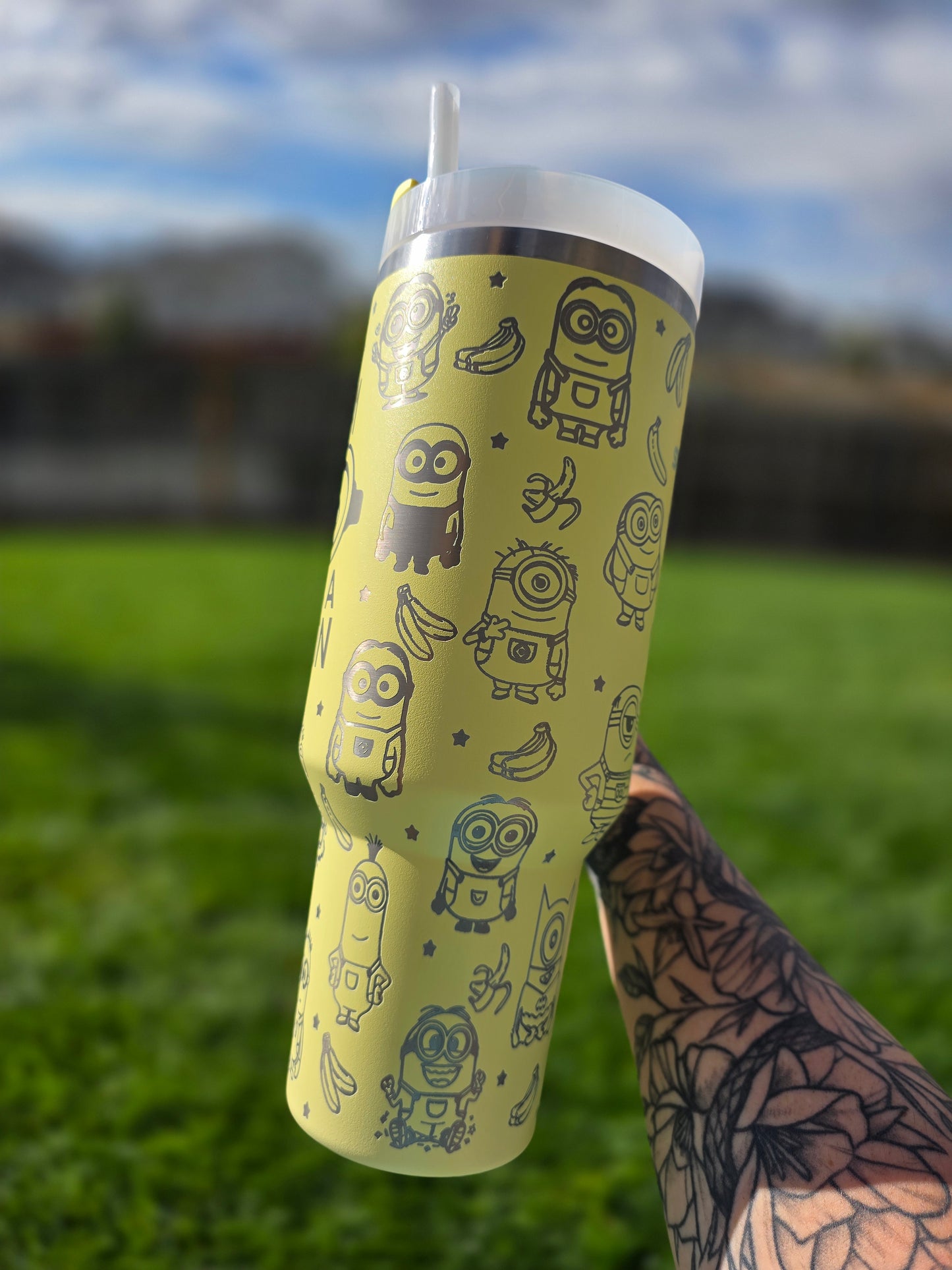 Engraved Minion Mini Helpers 40oz or 30oz Stanley Tumbler | Kids movie themed tumbler | 40oz or 30oz Tumbler w/ seamless Full Wrap Design