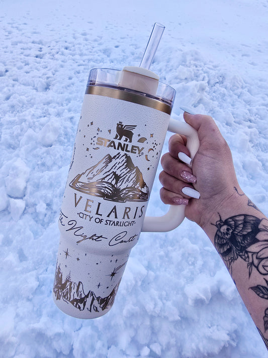 Engraved Bookish ACOTAR 40oz/30oz Tumbler | Booktok Book Lover Tumbler | Cream Moon & Copper Tumbler | Gift Ideas | Holiday Gifts for Her