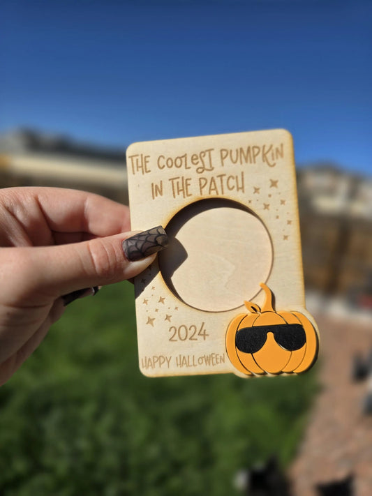 Pumpkin, bats, or ghosts Picture Frame Magnet | Pumpkin Patch Tradition | Gifts for Grandparents and Parents | Fits 2x3 inch photo