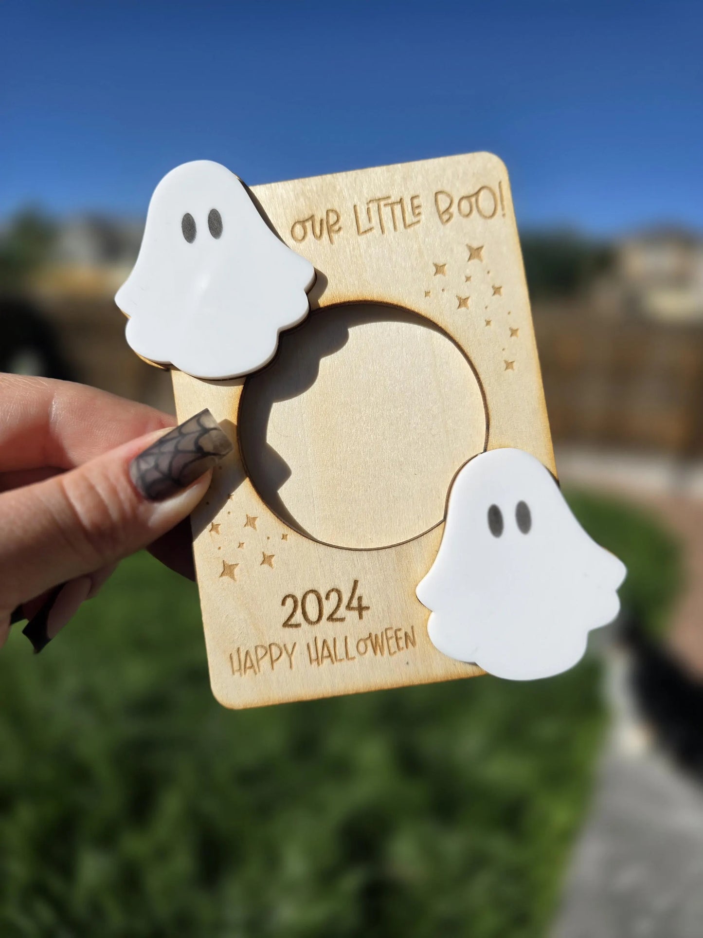 Pumpkin, bats, or ghosts Picture Frame Magnet | Pumpkin Patch Tradition | Gifts for Grandparents and Parents | Fits 2x3 inch photo