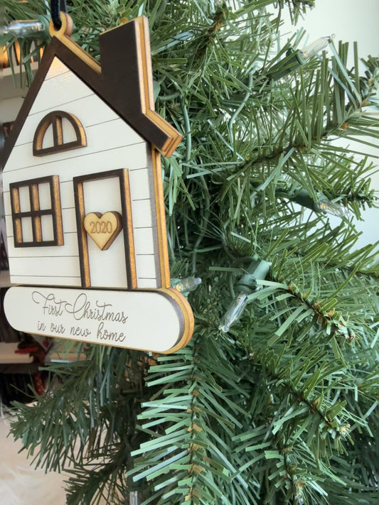 Customizable and New Home Christmas Ornament | New homeowner Gifts | Great for Realtor Present | Housewarming Gift Idea for New Owners